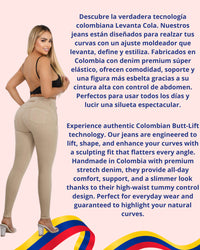Pantalón Colombiano BBL Skinny Beige con Bolsillos