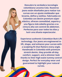 Jean Colombiano Skinny Push-Up Azul Oscuro con Bolsillos