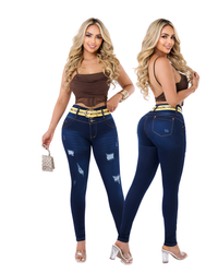 Jeans Colombianos Levantacola horma-bbl-skinny con Cinturon