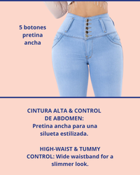 Jeans Colombianos Levantacola horma-bbl-skinny con bolsillos traseros