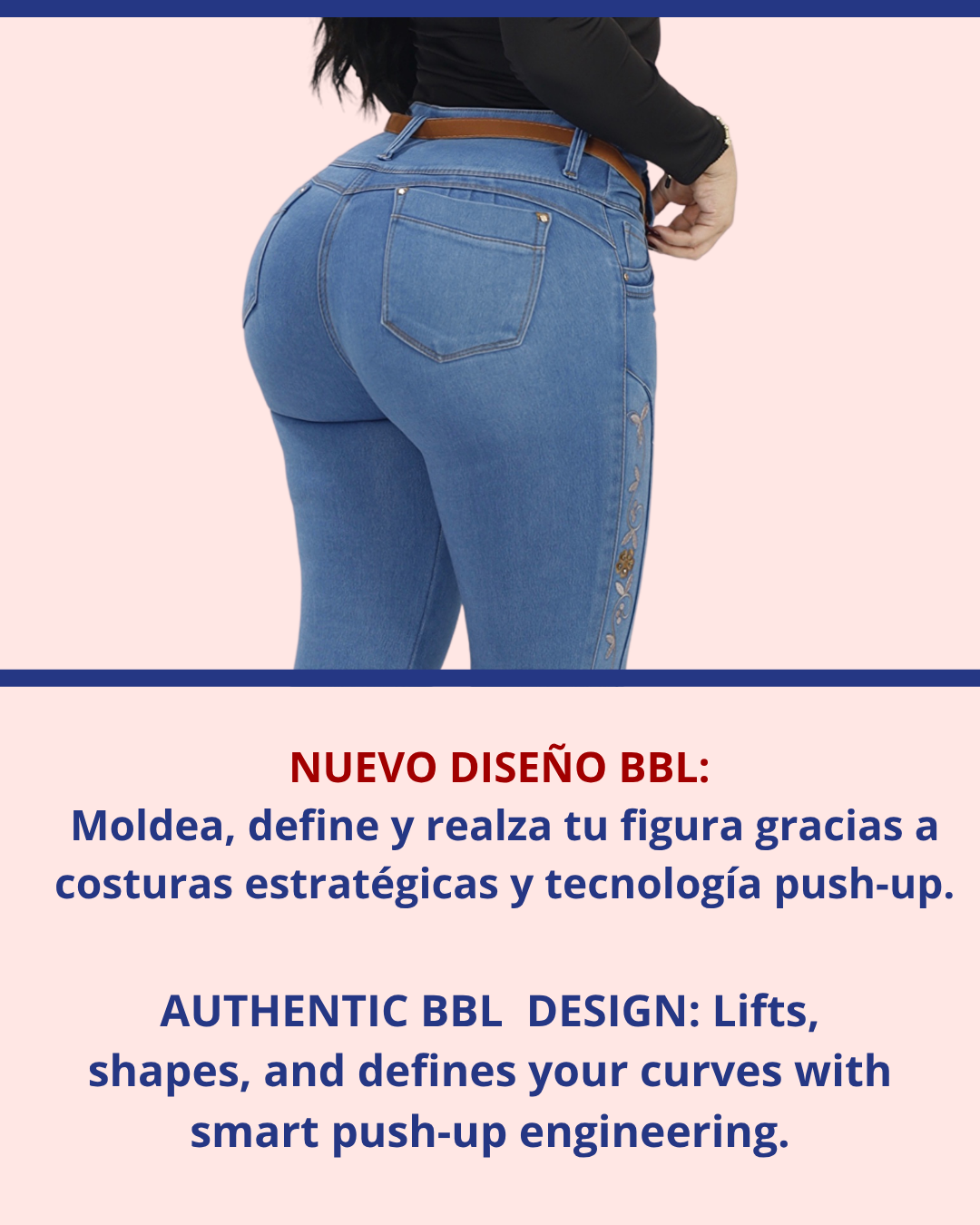 Jean Colombiano BBL Skinny con Bordado