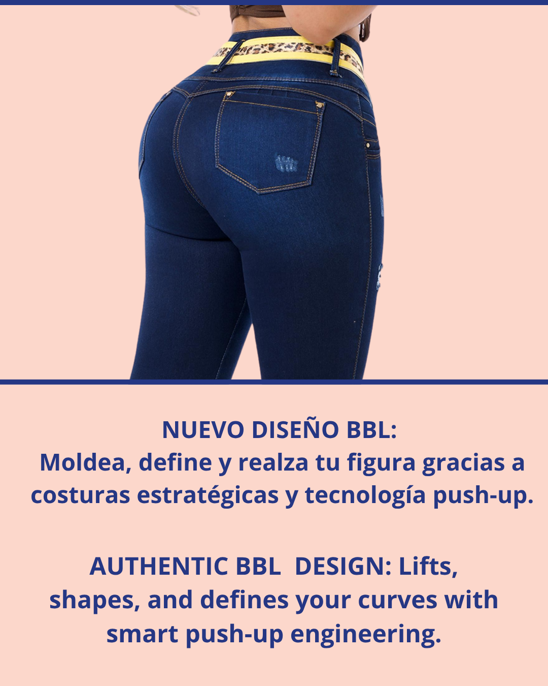 Jeans Colombianos Levantacola horma-bbl-skinny con Cinturon