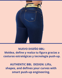 Jeans Colombianos Levantacola horma-bbl-skinny con Cinturon