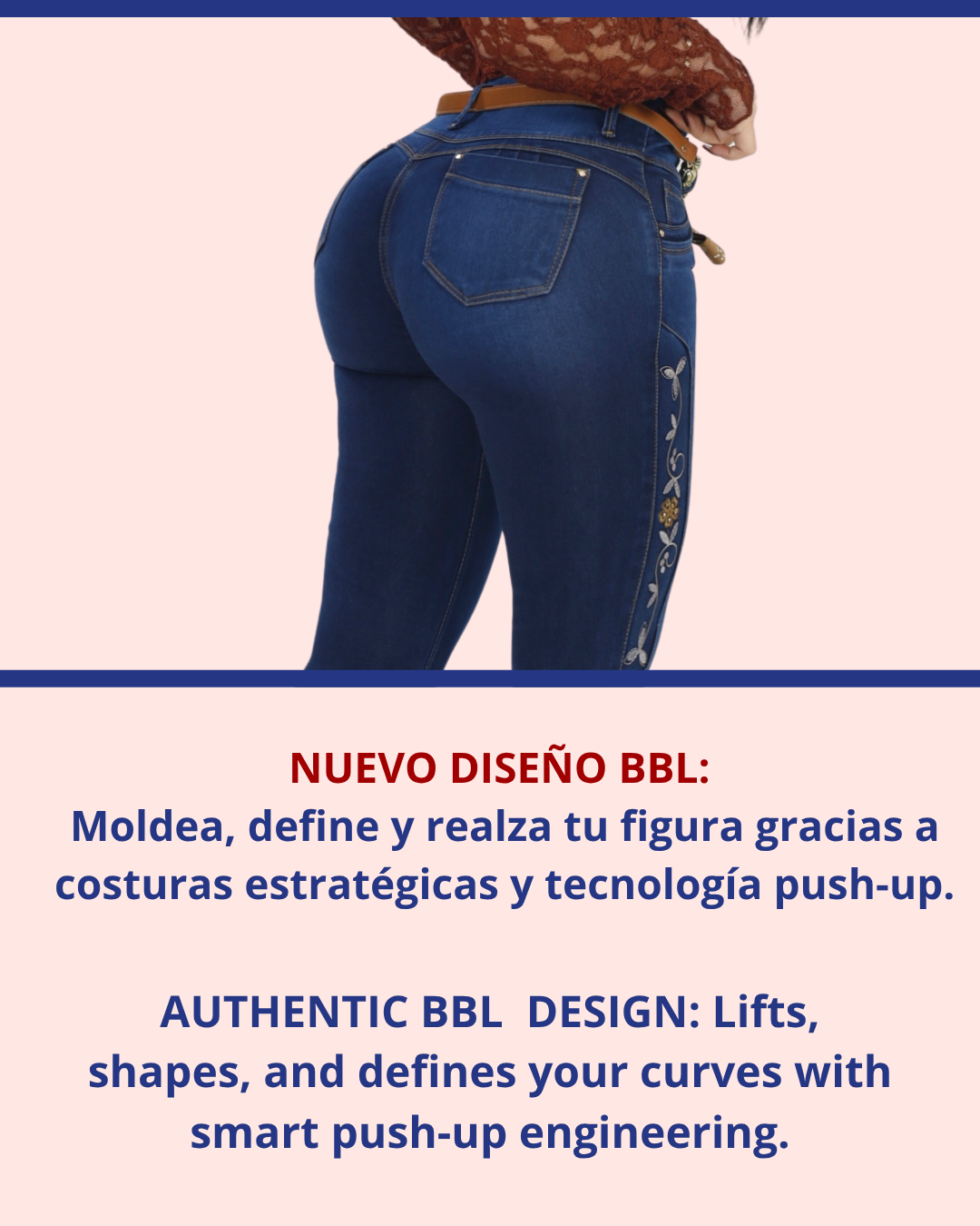 Jean Colombiano BBL Skinny con Bordado
