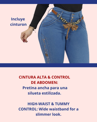 Jean Colombiano BBL Skinny con Bordado
