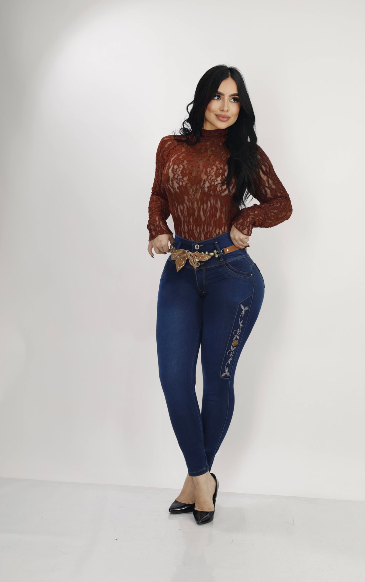 Jean Colombiano BBL Skinny con Bordado