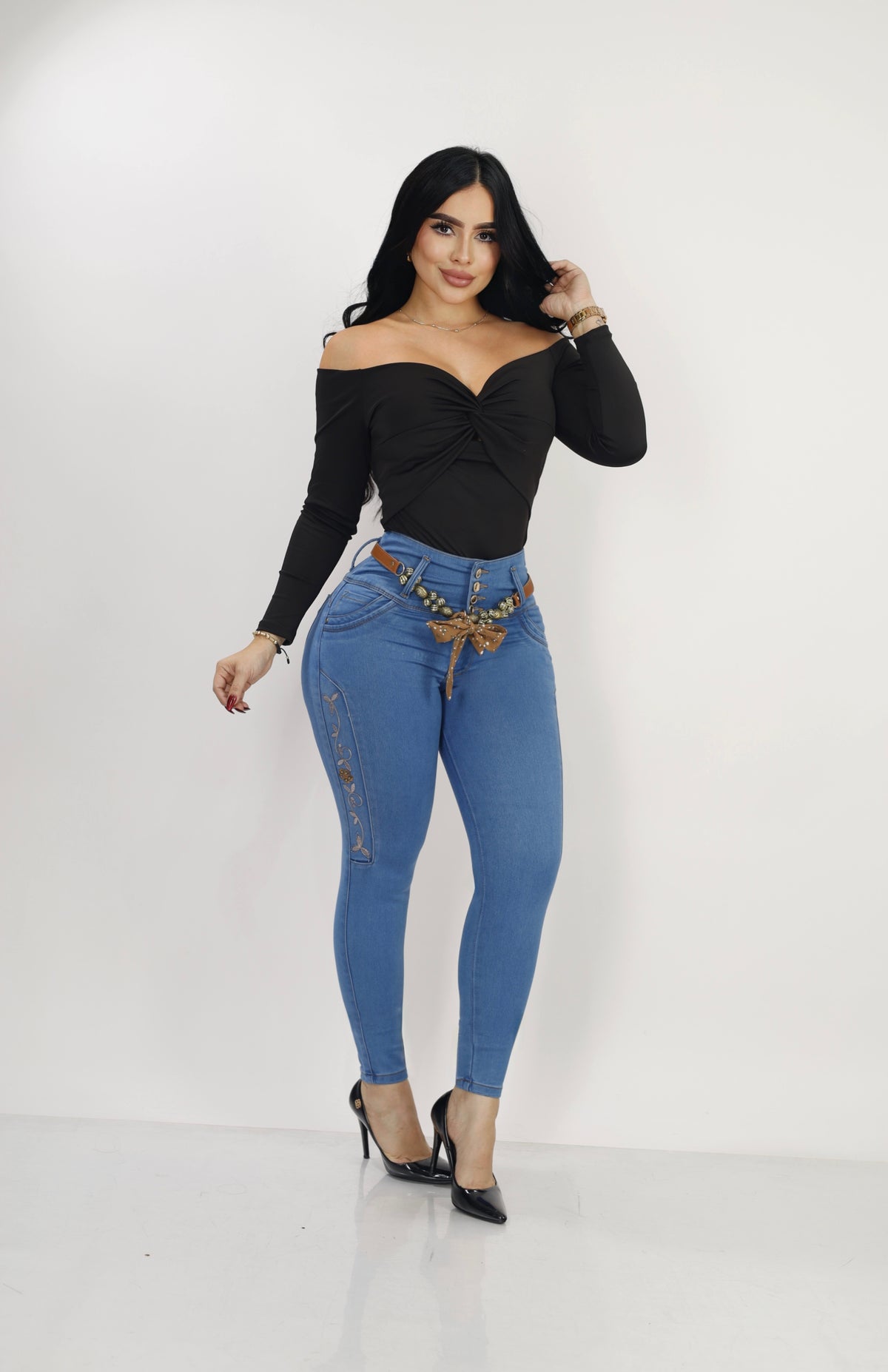 Jean Colombiano BBL Skinny con Bordado
